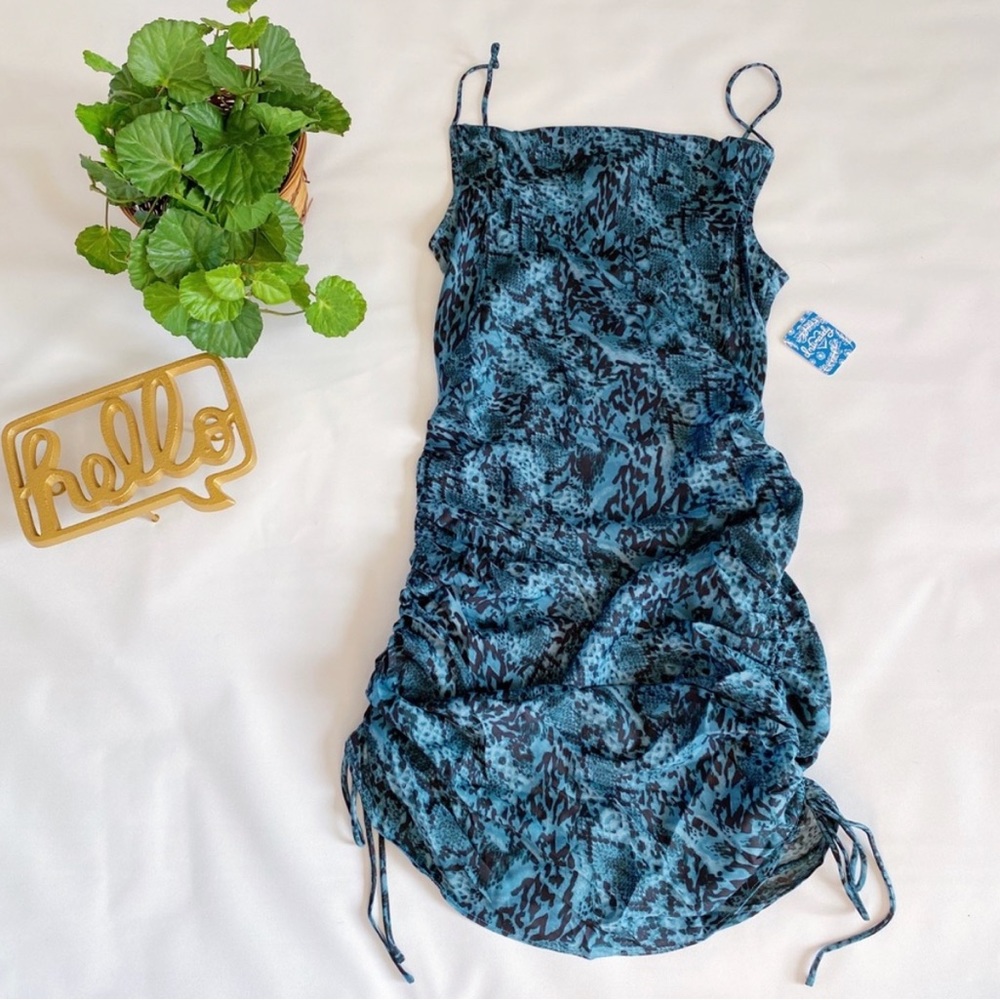Free People | Day to Night Printed Slip Dress Teal